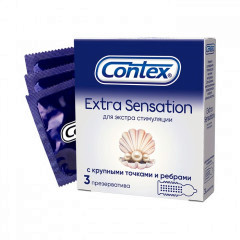 Презервативы Contex Extra Sensation с крупными точками и ребрами, 3 шт. 12 шт.