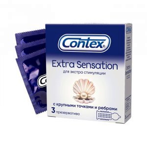 Презервативы Contex Extra Sensation с крупными точками и ребрами, 3 шт. 12 шт.